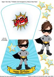 Super Hero No 7 Wobble Card Boy Age 3-8