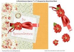 In Remembrance Square Card with Decoupage