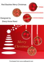 Red Baubles Merry Christmas