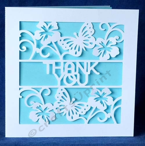 Thank You Flower Flourish and Butterfly Card