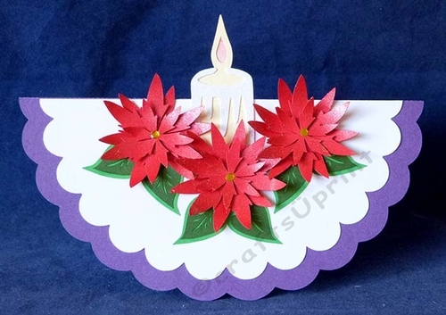 Poinsettia Candle Rocker Card