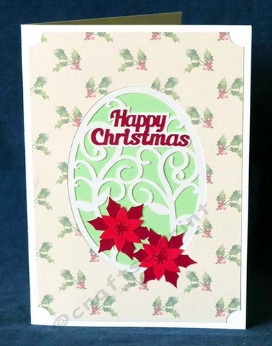 Happy Christmas Poinsetta Flourish Card
