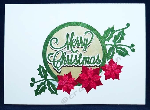 Merry Christmas Poinsettia Frame Aperture Card