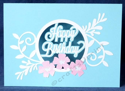 Happy Birthday Flower Frame Aperture Card