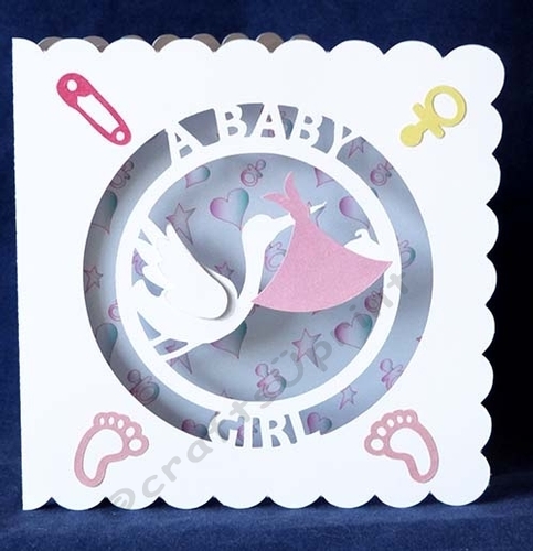 Baby Girl Circle Text Card