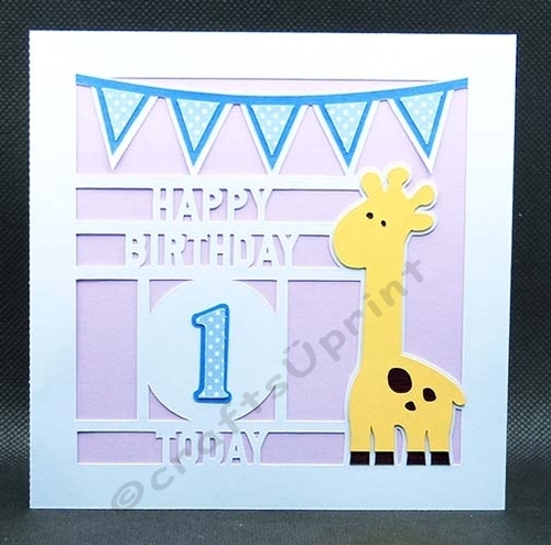 Giraffe Birthday Card with Numbers 1 to 5