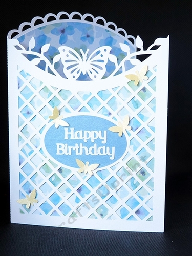 Curved Lattice Butterfly Card