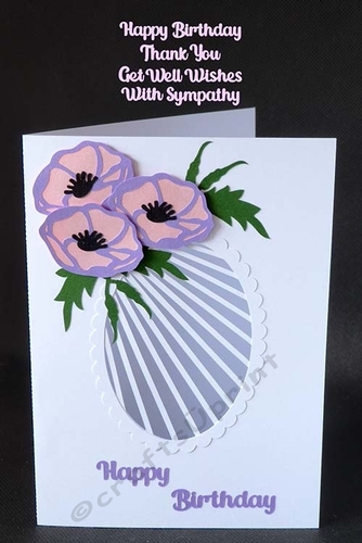 Floral Oval Card with Various sentiments