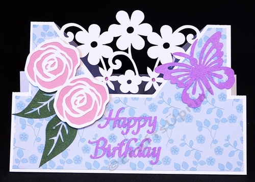 Roses and Butterfly Step Card