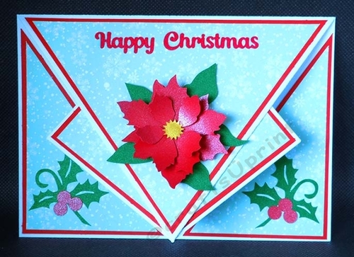 Poinsettia Arrow Fold Card