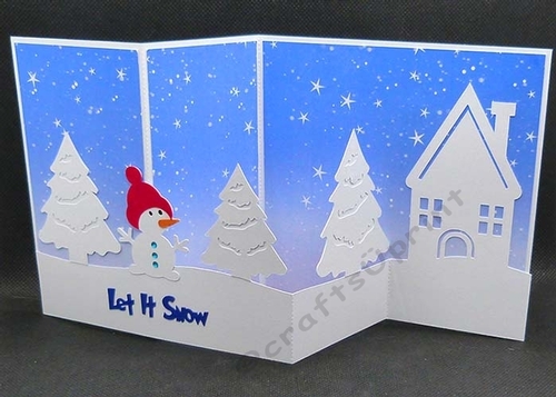 Christmas Scene Z Fold Card