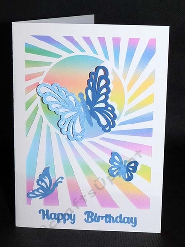 Butterfly Sunburst Card with Backing Paper