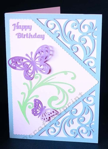 Corner Cut Out Card with Butterflies