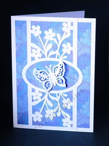 Flower Overlay with Butterfly Card