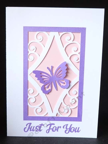 Curved Diamond with Butterfly Card
