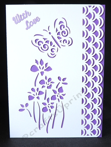 Butterfly and Flowers Stencil Overlay Card