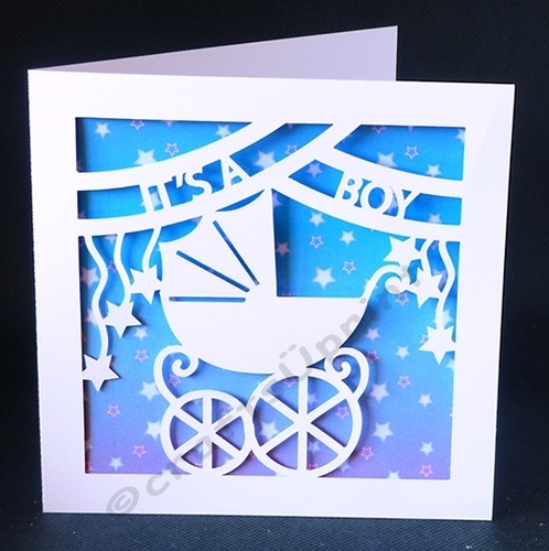 Its A Boy Pram Card