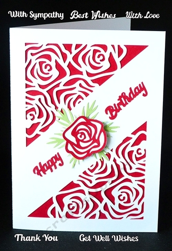 Roses Cut Out Card with 6 sentiments