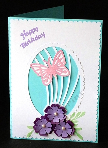 Butterfly and Flowers Overlay Card