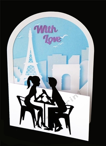 With Love Arch card with Backing Paper