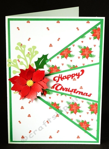 Poinsettia Overlay Card with Patterned Papers