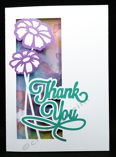 Flower Thank You Card with backing paper
