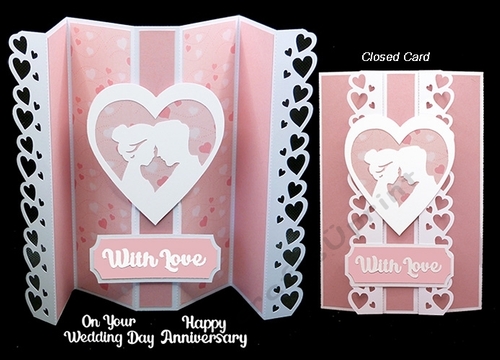 Heart Fold and Tuck Gatefold Card with sentiments