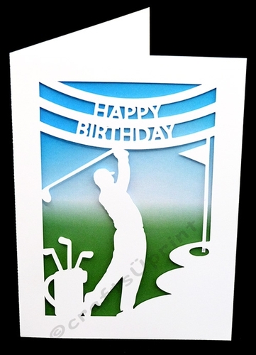 Golfer Birthday Card with Backing Paper