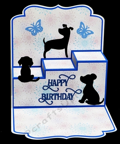 Puppies Pop Up Step Card