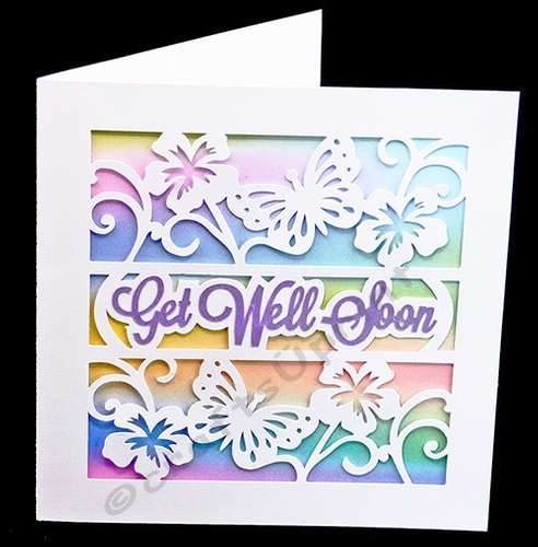 Get Well Flowers and Butterflies Card