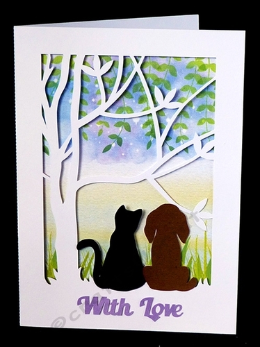 Dog and Cat With Love Card