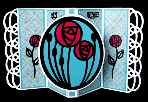 Art Deco Pop Out Card with Backing Paper