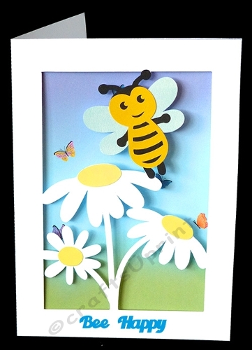 cup1376547_40382 - Flowers and Bee Card with Backing Paper