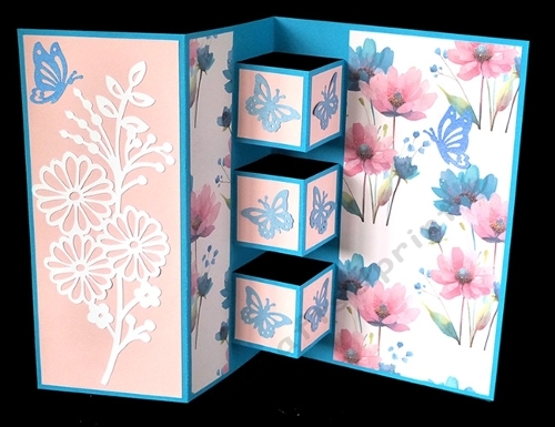 cup1384870_40382 - Flowers and Butterflies Block Card with backing paper