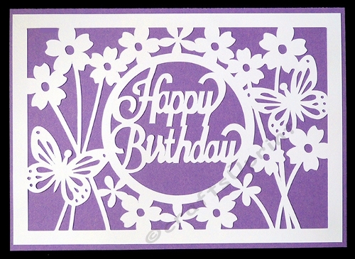 Happy Birthday Butterflies and Flowers Overlay Card
