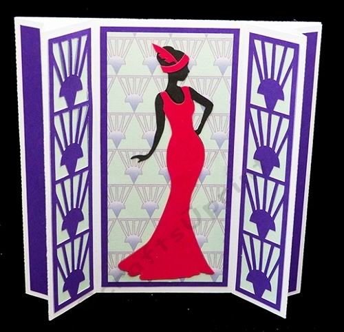 Art Deco Tent Fold Card with backing paper