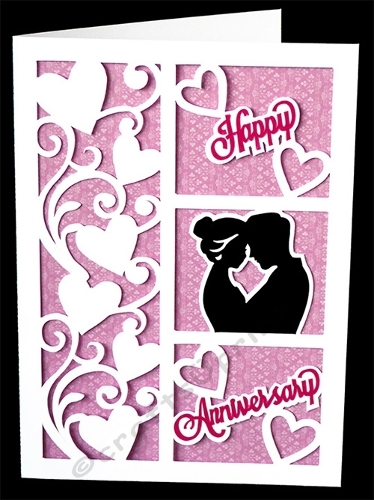 Anniversary Hearts and Swirls Card