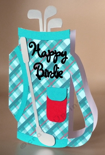 Golf Bag Shaped Card