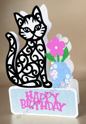 Shaped Sitting Kitten Card