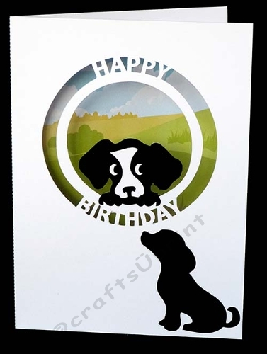 Birthday Puppy Circle Text Card