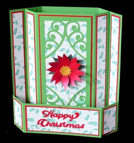 Poinsettia Balcony Fold Card