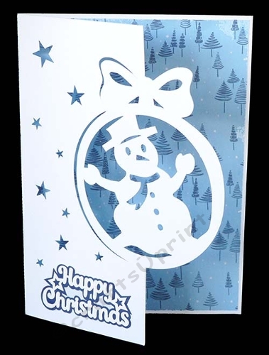 Snowman Bauble Card