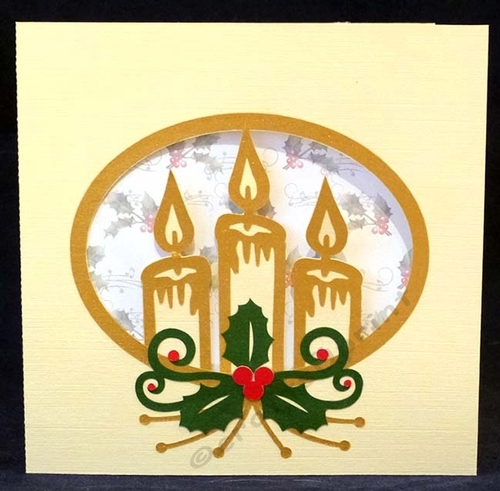 Candles Aperture Card with Holly