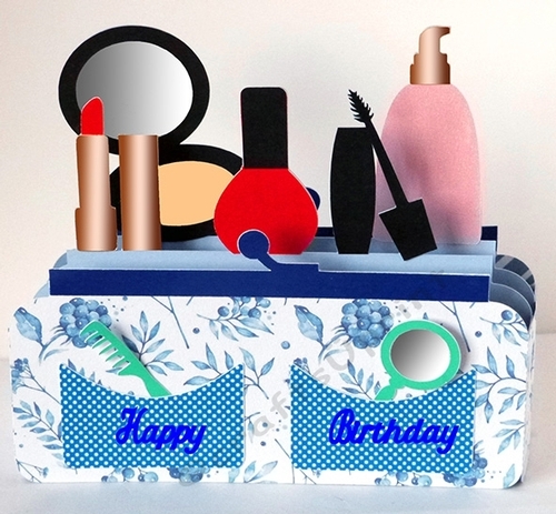 3D Makeup Purse Box Card