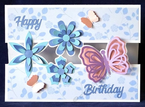 Flower & Butterfly Split Card
