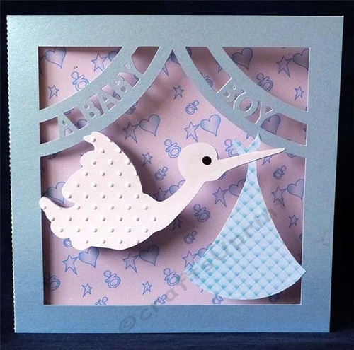 Baby Boy Stork Card