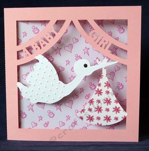 Baby Girl Stork Card