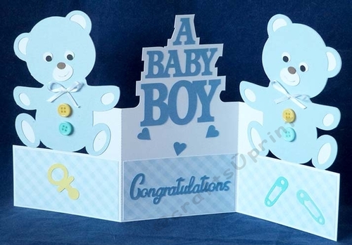 Baby Boy Bears Z Fold Card