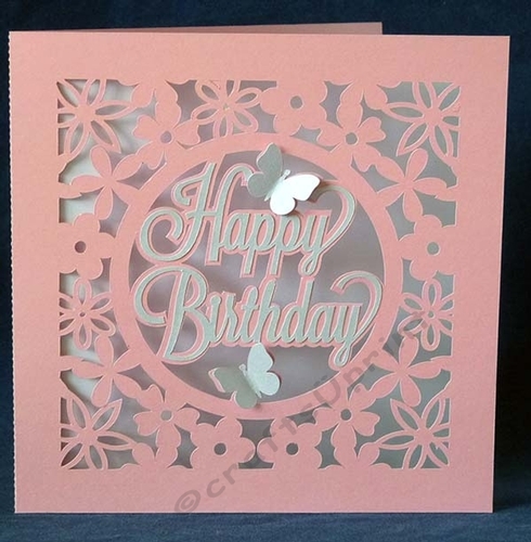 Floral Happy Birthday Circle Centre Card