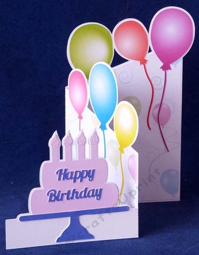 Birthday Cake Z Card and Balloon Paper